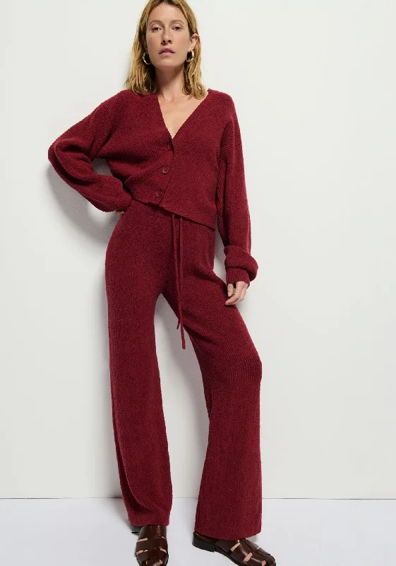 Nation LTD - Rachelle Cozy Ribbed Pant in Danish Red Casual Yoga Pants