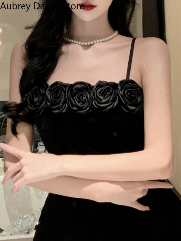 Black velvet dress