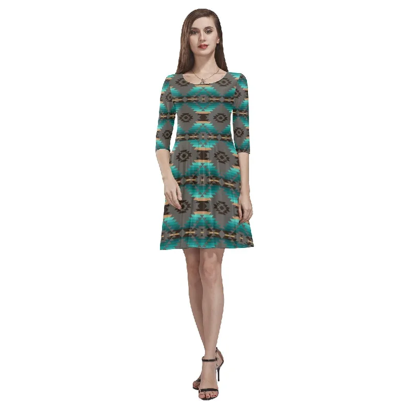Cree Confederacy Tethys Half-Sleeve Skater Dress Tunics Stylish elegant