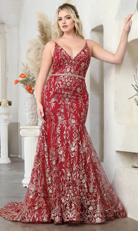 May Queen RQ8017 - Metallic Detailed Prom Dress Tunics Summer linen