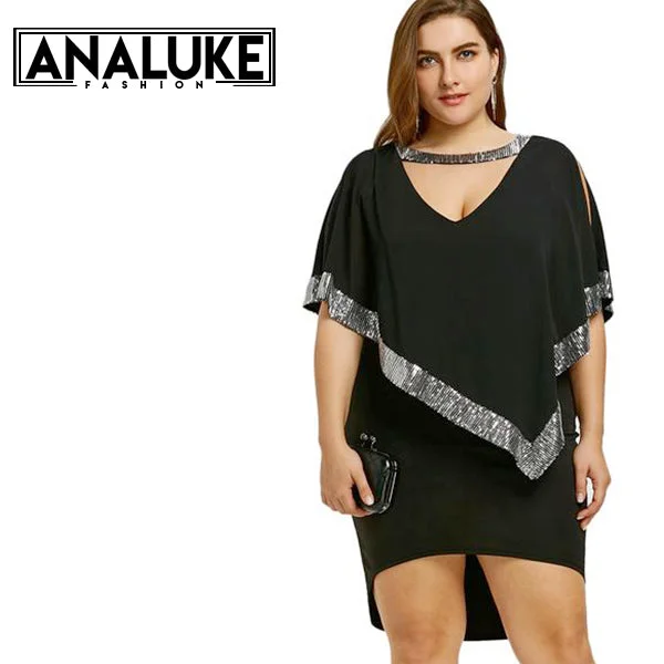 Oversized  Sexy Black Sheath Party Dress Tunics stripes playful