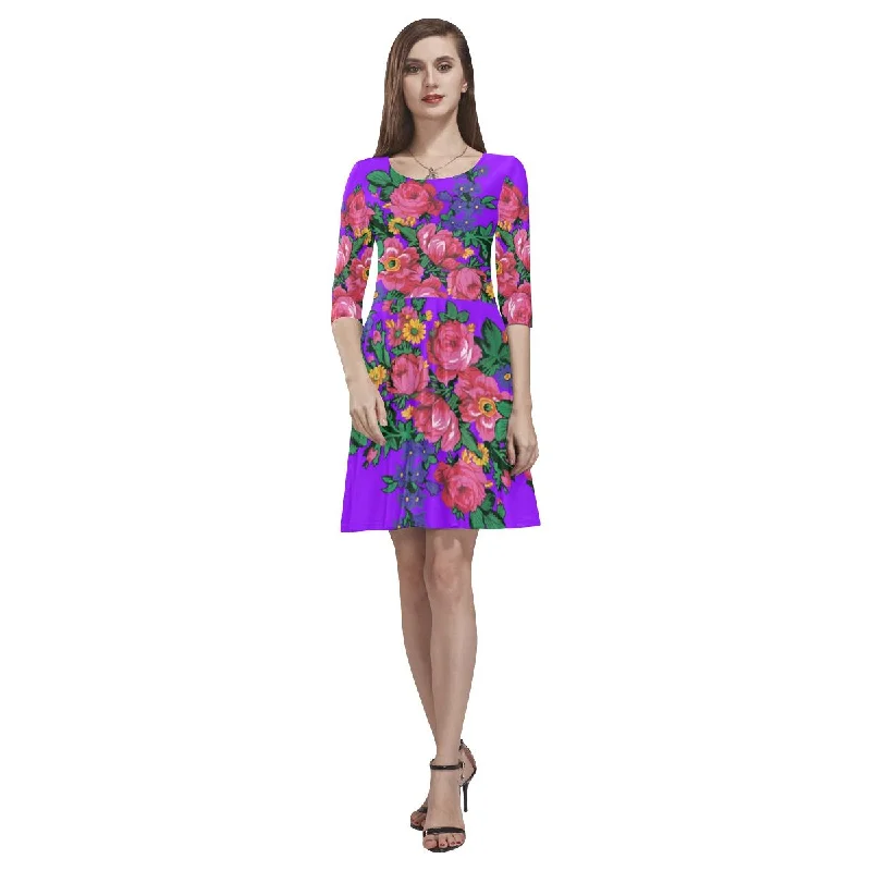 Kokum's Revenge-Lilac Tethys Half-Sleeve Skater Dress Tunics Sophisticated sleek