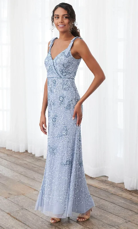 Adrianna Papell Platinum 40397 - Beaded A-Line Long Dress Tunics Stylish elegant