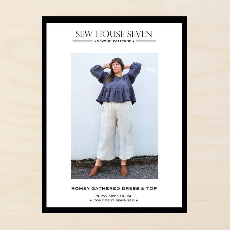 Sew House 7 Romey Gathered Dress & Top 16-34 Maxi Flowy Bohemian
