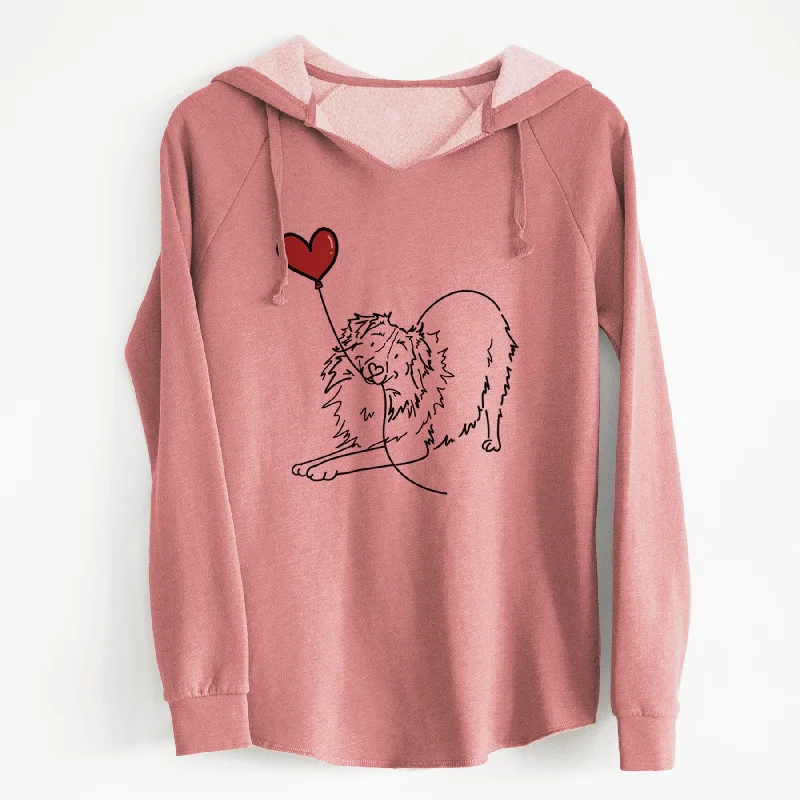 Australian Shepherd Heart String - Cali Wave Hooded Sweatshirt Hoodie with Hem Detail Decorative Unique