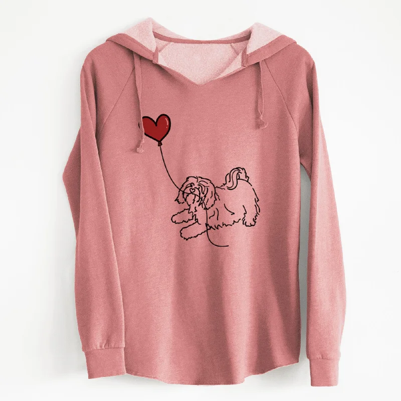 Havanese Heart String - Cali Wave Hooded Sweatshirt Hoodie with Magnetic Closure Innovative Modern