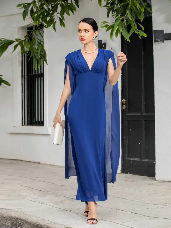 KittenAlarm - Fashion Sexy V-neck Fashion Party Dress With Shawl Sleeves Tunics Denim casual