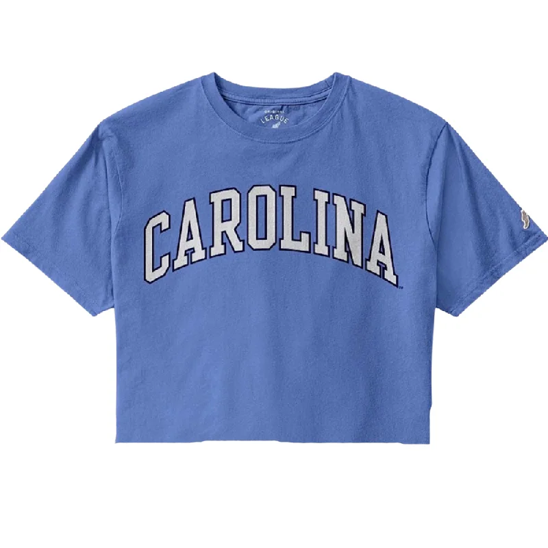 Carolina Tar Heels Crop Top First Year in Blue Welt Pockets Slit Pockets Flap Pockets