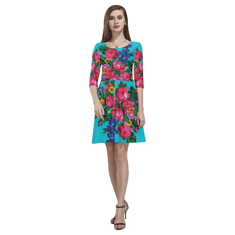 Kokum's Revenge-Sky Tethys Half-Sleeve Skater Dress Tunics Sophisticated sleek