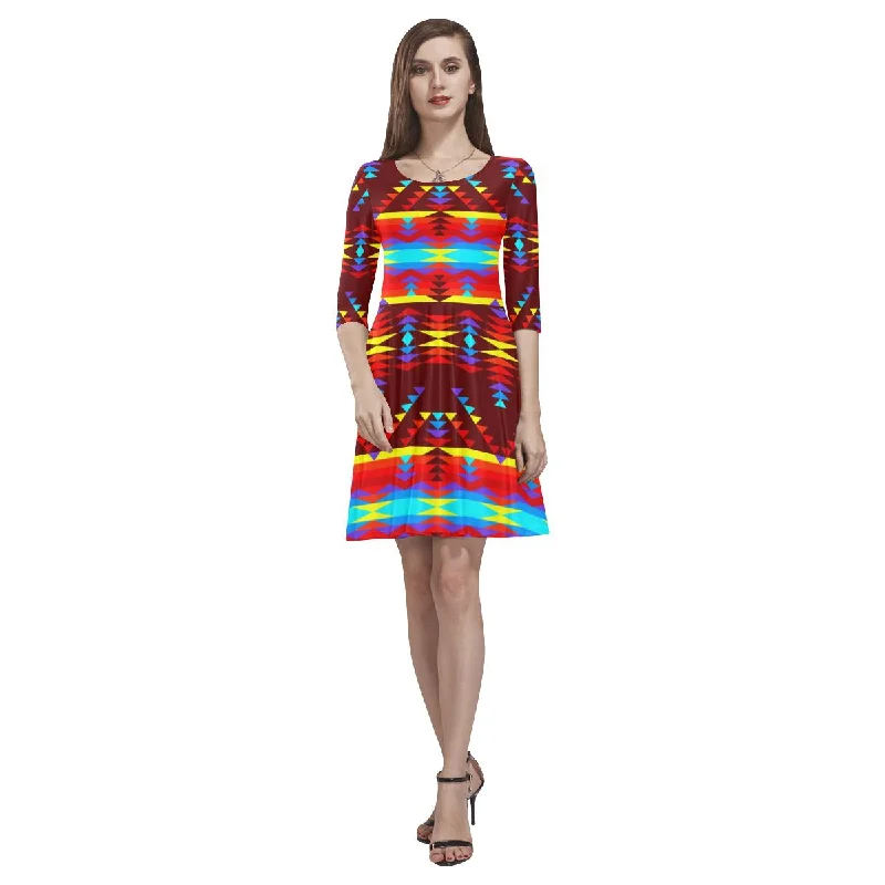 Visions of Lasting Peace Tethys Half-Sleeve Skater Dress Tunics Vintage classic