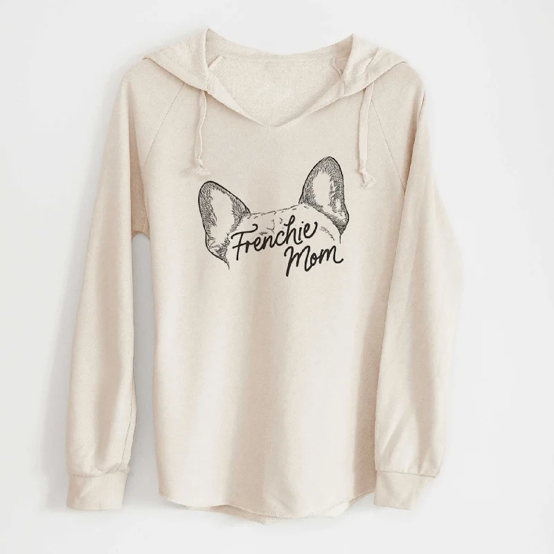 French Bulldog Mom - Cali Wave Hooded Sweatshirt Hoodie with Color Block Contrast Stylish