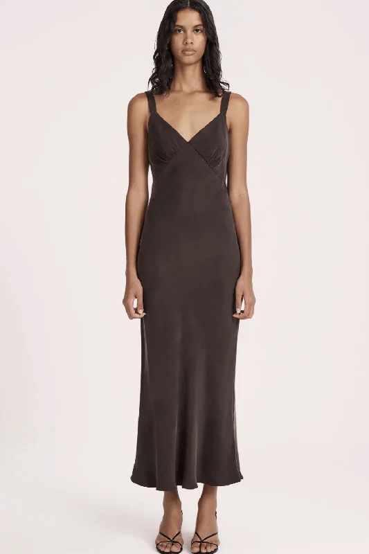 NUDE LUCY RONI CUPRO SLIP DRESS - RAISIN Tunics Timeless classic