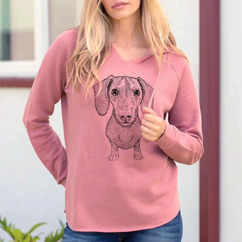 Ernie the Mini Dachshund - Cali Wave Hooded Sweatshirt Hoodie with Hood Adjustable Protection