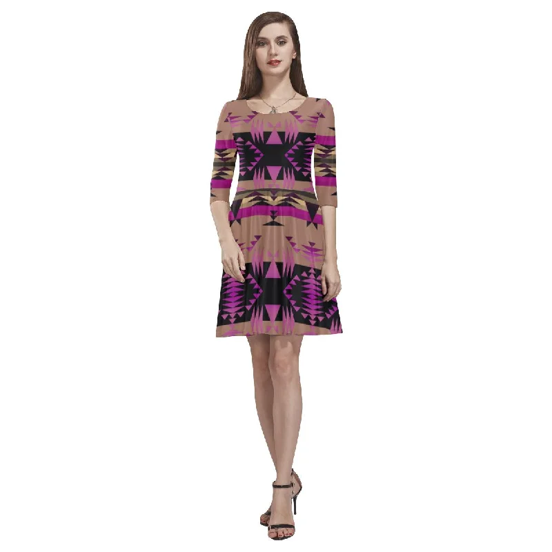Between the Mountains Berry Tethys Half-Sleeve Skater Dress Tunics Luxurious premium