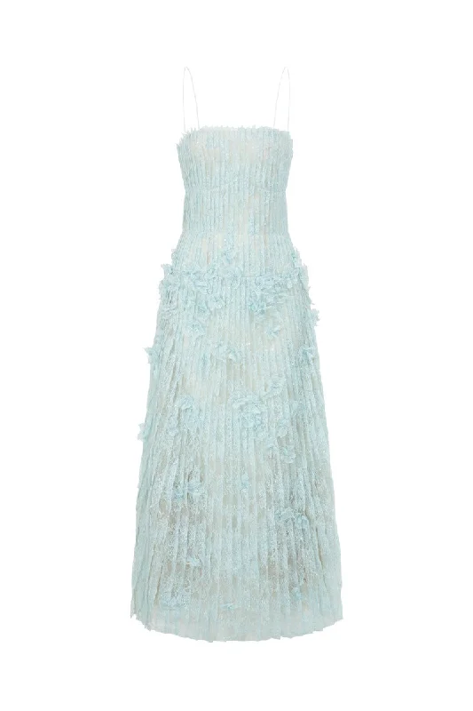 OCTAVIA LACE DRESS IN AQUA empire Waist empire