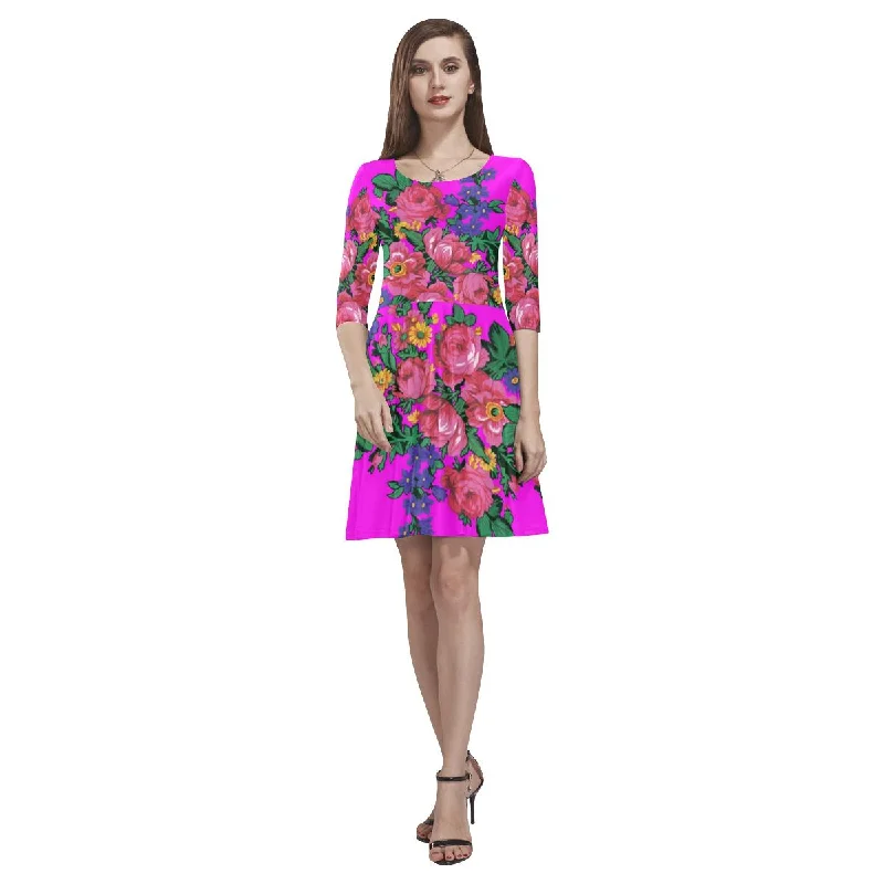 Kokum's Revenge Blush Tethys Half-Sleeve Skater Dress Tunics Plaid country