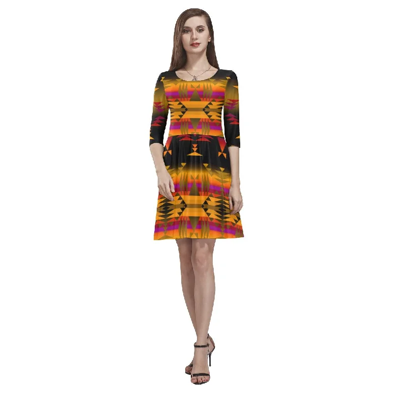 Between the Sierra Mountains Tethys Half-Sleeve Skater Dress Tunics Canvas sturdy
