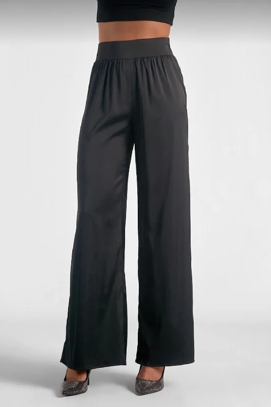 Satin Pants In Black Modern Skinny Pants