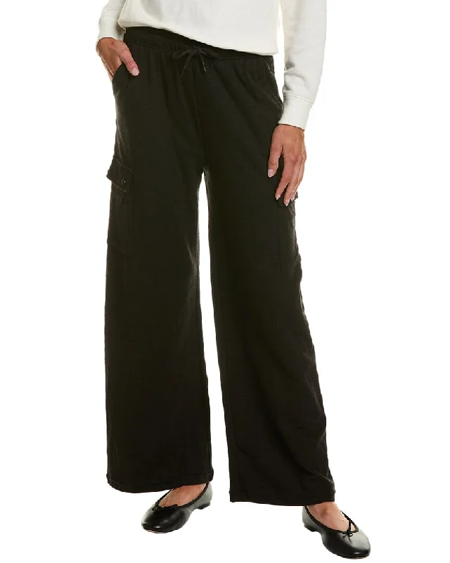 Vintage Havana Bounded Texture Jersey Flare Pant Comfortable Pleated Pants