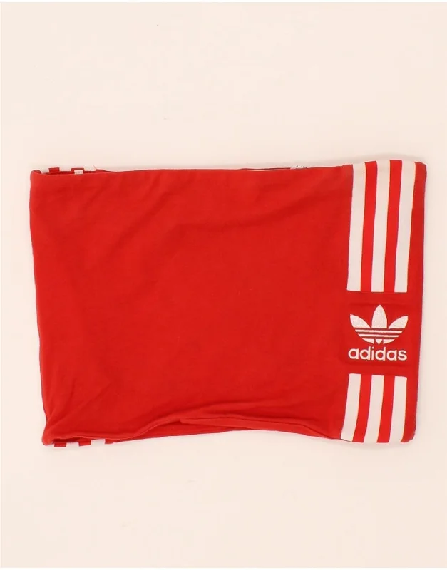 ADIDAS Womens Strapless Crop Top UK 6 XS Red Cotton Handmade Hand-knitted Hand-woven