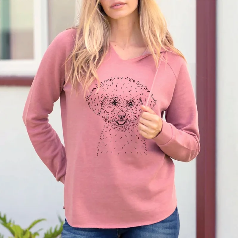 Mickey the Bichon Frise - Cali Wave Hooded Sweatshirt Hoodie with Sequins Glamorous Eye-catching