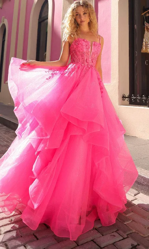 Nox Anabel H1351 - Ruffled A-Line Prom Dress Tunics Practical durable