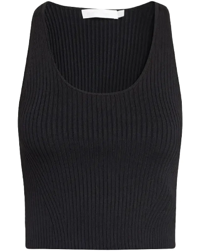 Black Cecilia Crop Top Front Pockets Side Pockets Patch Pockets