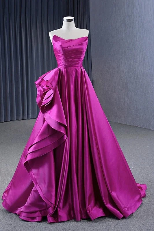 Elegant Strapless Quinceanera Dress Sleeveless Pleated Long Evening Party Dress Tunics New arrival