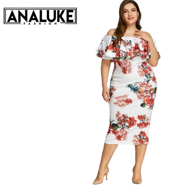 Floral Printed Ruffle Party Dress Tunics Fall fleece