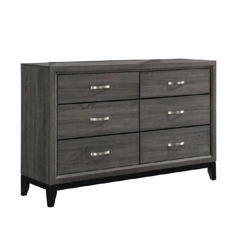 Watson - 6-Drawer Dresser - Gray Oak Crew Neckline Casual