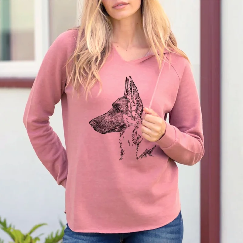 Profile German Shepherd - Cali Wave Hooded Sweatshirt Hoodie with Pastel Soft Subtle