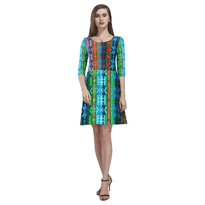 Inside the Women's Lodge Tethys Half-Sleeve Skater Dress Tunics Brand named