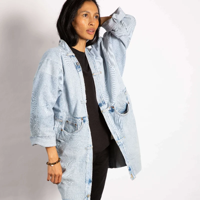 Easy Jacket 10.1 - Bleached Petite Long Notch Collar Peter Pan Collar Cowl Neck