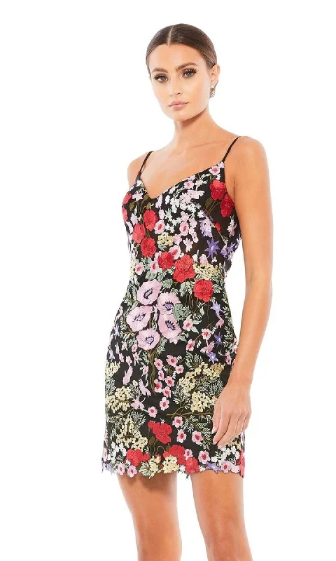 Short Floral Party Dress 67459 by Mac Duggal Tunics Bridal satin