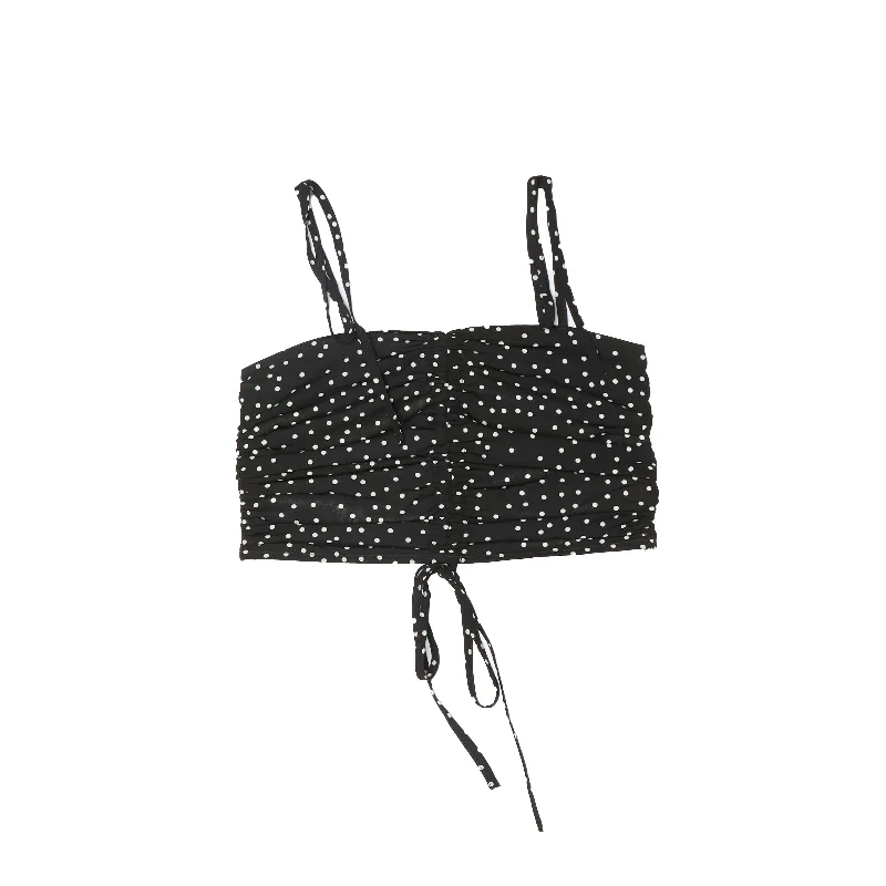 Polka Dot Strappy Crop Top - UK 6 Cotton Fabric Linen Fabric Terry Fabric