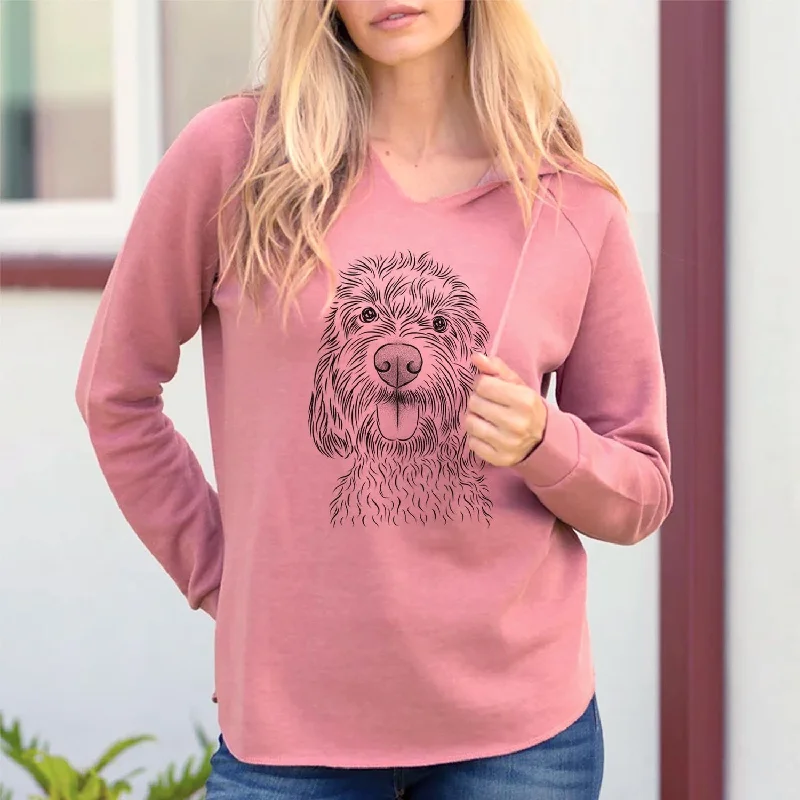 Clover the Cockapoo - Cali Wave Hooded Sweatshirt Hoodie with Metallic Shiny Futuristic