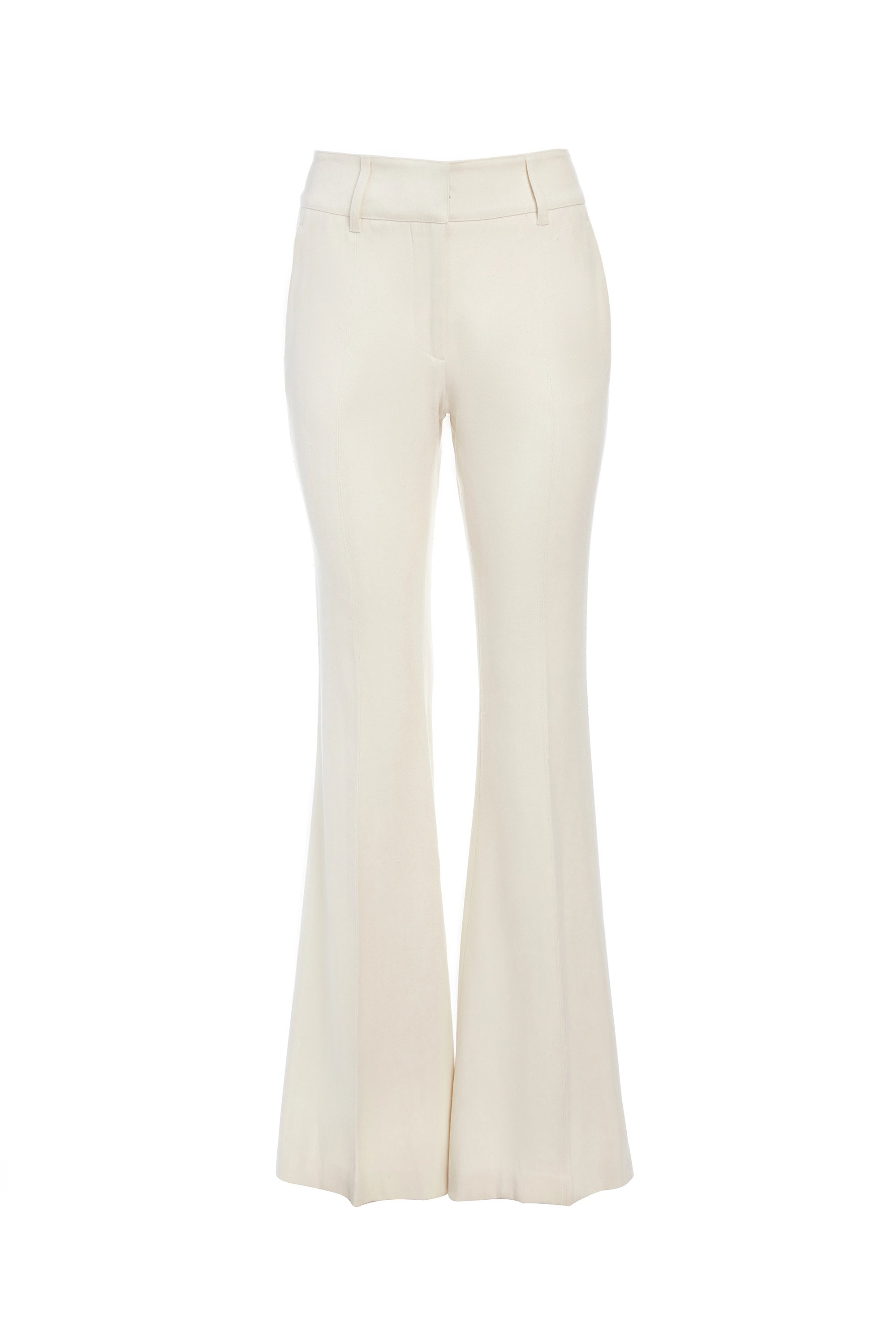 Rhein Pant in Ivory Hemp Cotton Elegant High-Waist Pants