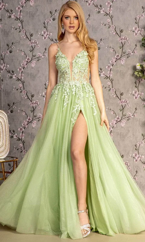 GLS by Gloria GL3202 - Sleeveless Glitters Evening Dress Tunics Chic elegant