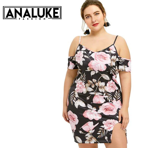Slit Floral Printed Sexy Party Dress Tunics Corduroy durable