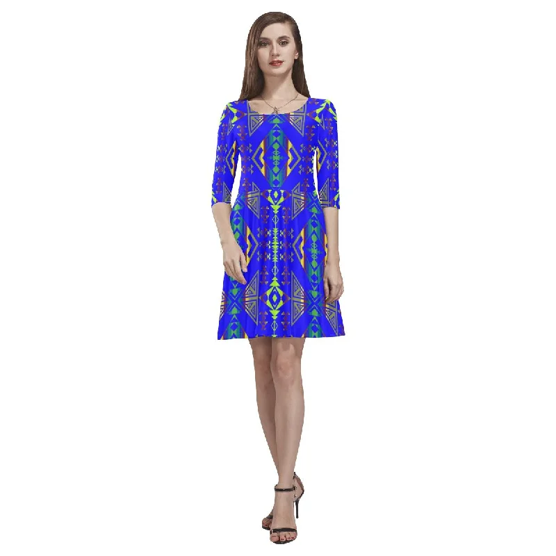 Upstream Expedition Midnight Run Tethys Half-Sleeve Skater Dress Turtleneck Neckline Stylish