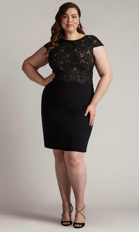 Tadashi Shoji CDY24098MQ - Plus Size Cap Sleeve Formal Dress Tunics Travel practical
