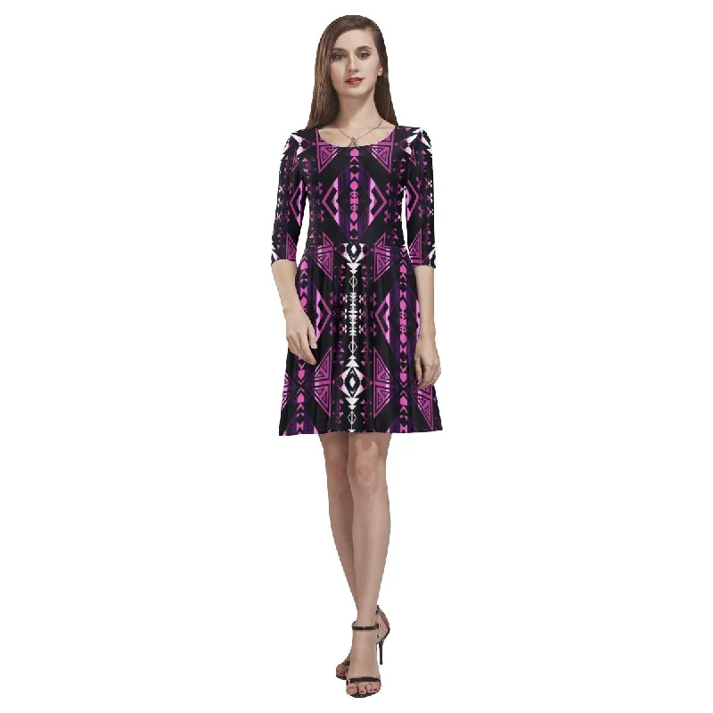 Upstream Expedition Moonlight Shadows Tethys Half-Sleeve Skater Dress sweetheart Neckline Romantic