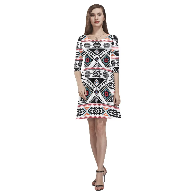 California Coast Tethys Half-Sleeve Skater Dress Tunics Fashionable trendy