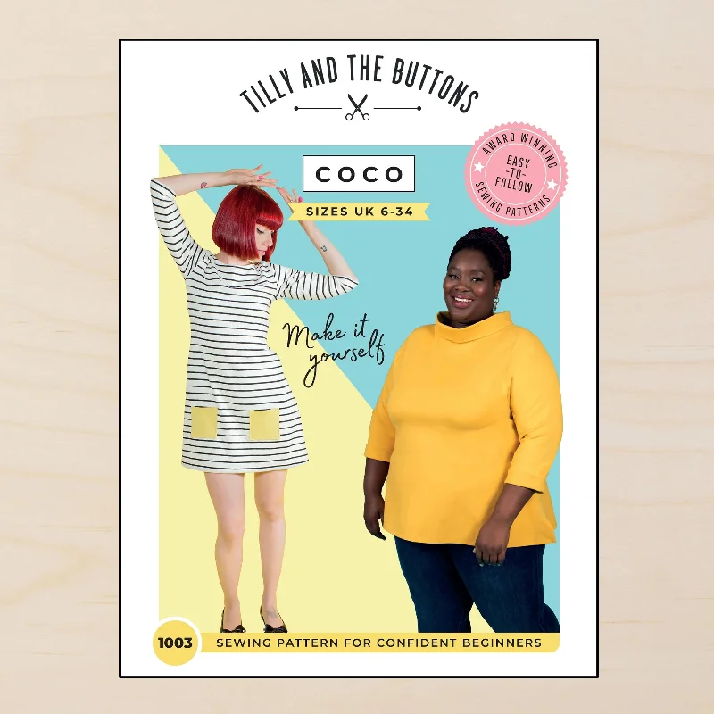 Tilly & The Buttons Coco Dress 2-30 Tunics stripes playful