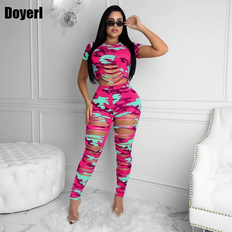 Crop Top 2 Piece Set Women Party Club Sexy Two Piece Outfits Long Pants Summer Sets for Women Joggers Suit Sets Tracksuit 2022 Front Pockets Side Pockets Patch Pockets