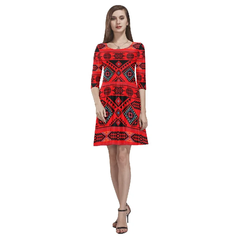 California Coast Mask Tethys Half-Sleeve Skater Dress Tunics Stylish modern