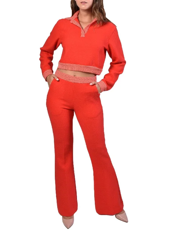 Contrast Piqué Pants Lightweight Jogger Pants