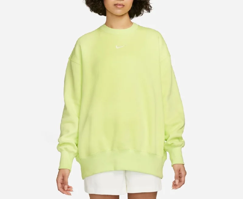 Nike Womens Phoenix Fleece Oversized Crewneck Sweatshirt Hoodie with Button Classic Timeless