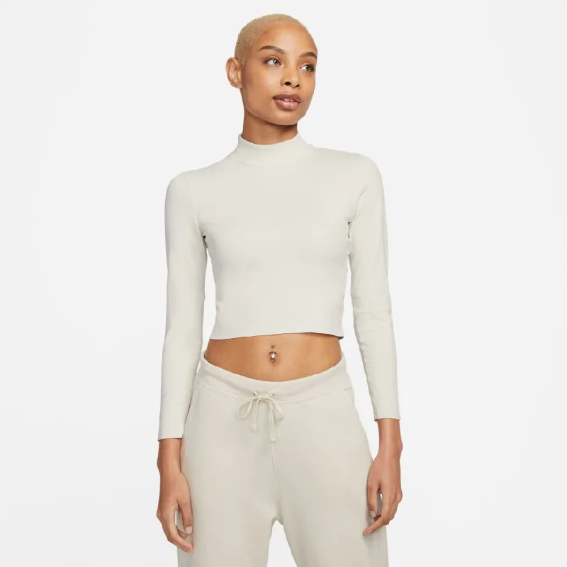 Nike Women's Long Sleeve Crop Top Yoga Dri-Fit Luxe Crop Top Seamless Stretchy