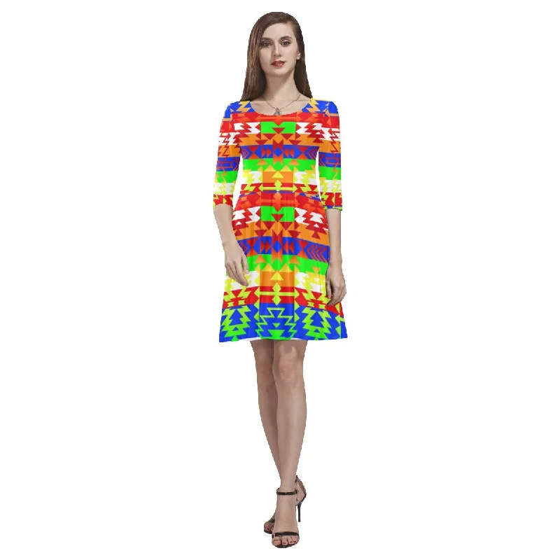 Grand Entry Traditional Tethys Half-Sleeve Skater Dress Tunics Running lightweight